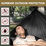 Camping Hammock with Mosquito Net and Ridge Rope, Extra Large for 2 Person, Lightweight Hanging Hammocks Tree Straps, All-in-one Fast Open Hammock for Outside, Hiking, and Travel