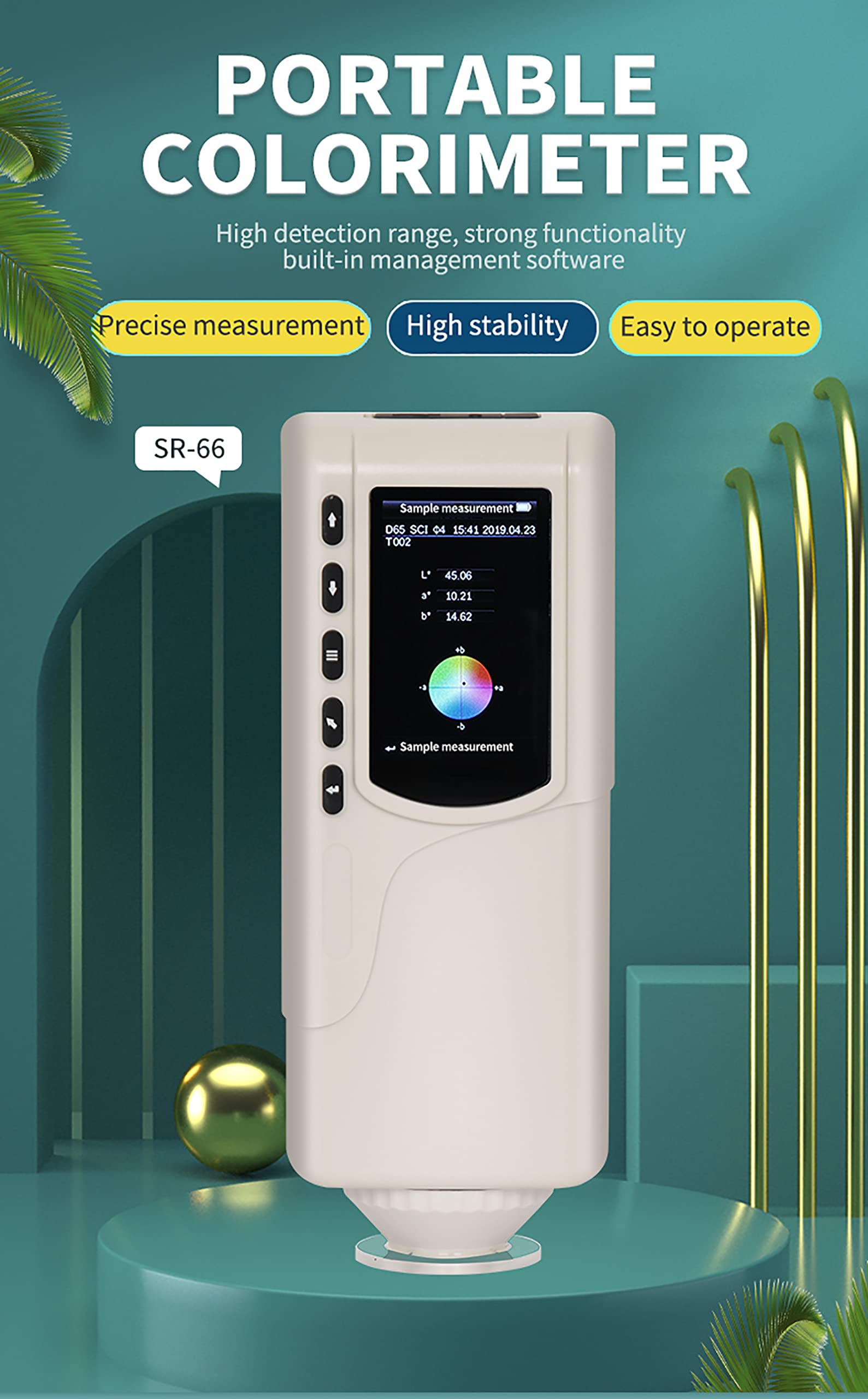 KEhtu Colorímetro Portátil, Espectrofotómetro Digital De Alta Precisión, Calibración De Pizarra Integrada, Doble Luz Y Posicionamiento Cruzado para Un Análisis De Color Preciso.