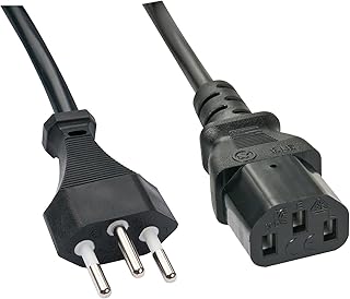 Lindy-Cable de alimentación IEC 30418 Suiza 3 m, Color Negro