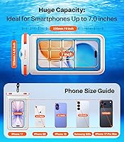 Vista 8 de TORRAS IPX8 - Funda impermeable para teléfono flotante, pantalla subacuática táctil, a prueba de agua con cordón para iPhone 17 Pro Max 16 S25