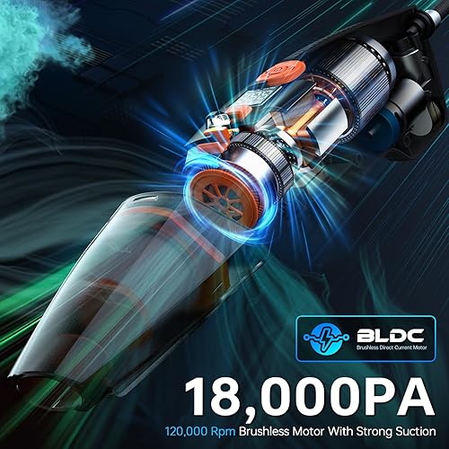 Miniatura 2 de THINKWORK Aspiradora de coche e inflador de aire de 20 V, aspiradora inalámbrica de mano de alta potencia de doble función con potencia de succión