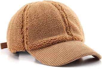 VPTMRP Fluffy Baseball Cap Women Corduroy Warm Hat