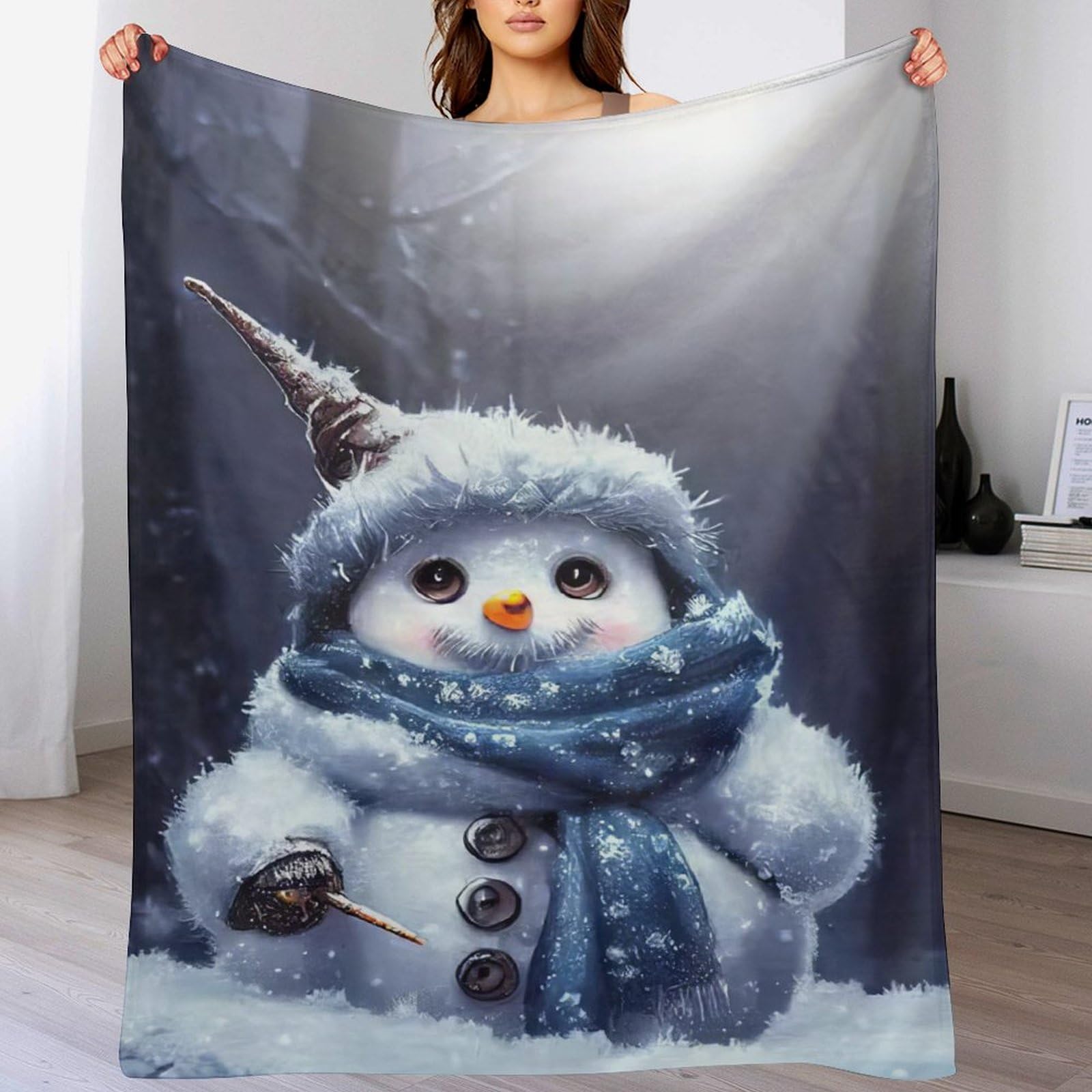 Couverture polaire bonhomme de neige pour réchauffer vos nuits fraîches