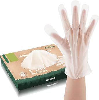 Compostable Disposable Gloves for Food Pre with US BPI ASTM D6400 and Europe OK Compost Home Certified 100 Couts