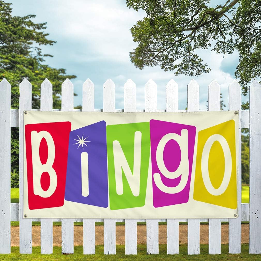 Vinyl Banner Multiple Sizes Bingo A Outdoor Advertising Printing Business Outdoor Weatherproof Industrial Yard Signs 4 Grommets 24x48Inches