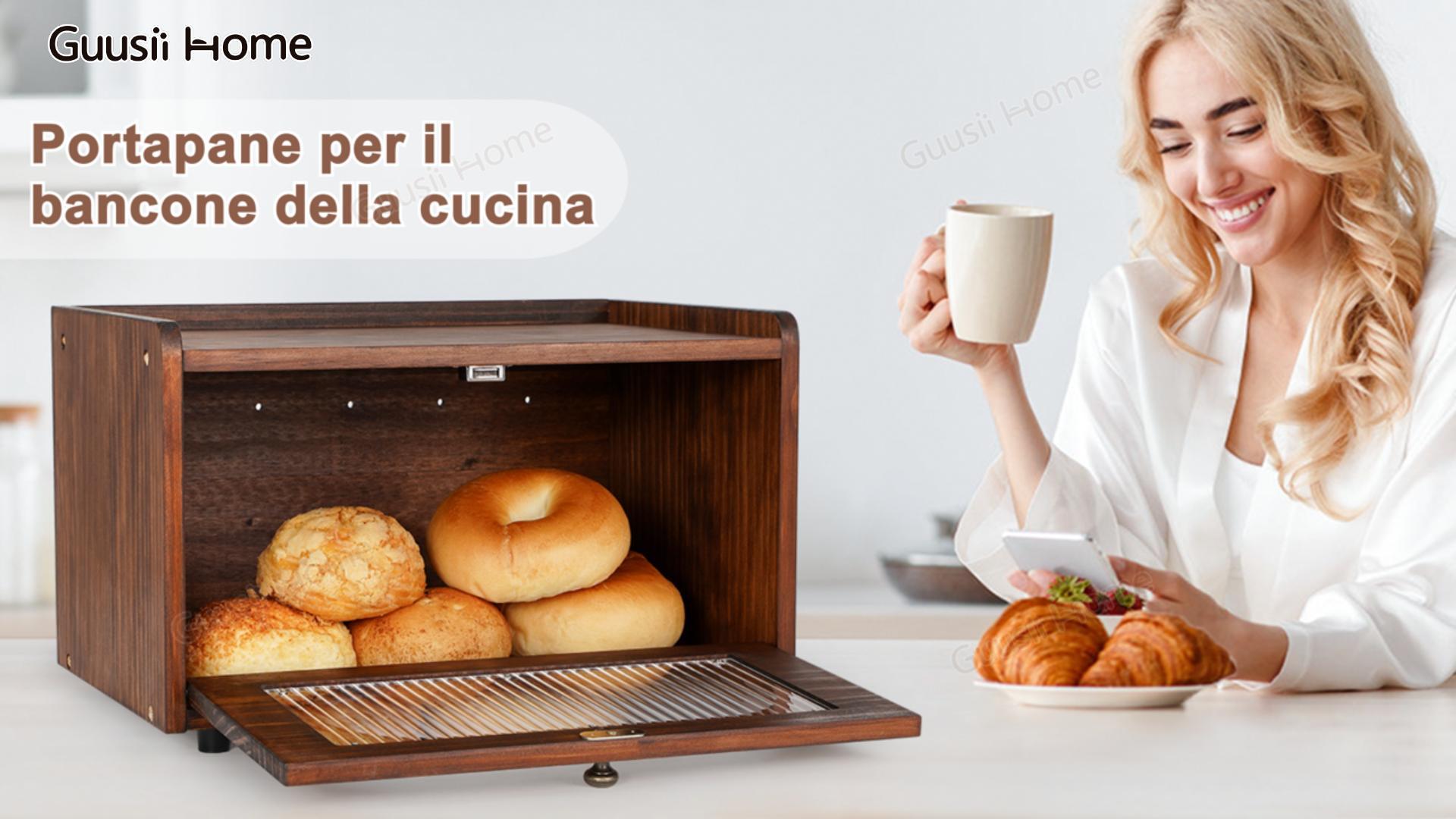 Relaxdays Cassetta Portapane in Acciaio Inox, Contenitore Porta Pane, Salva Freschezza, HLP 21 x
