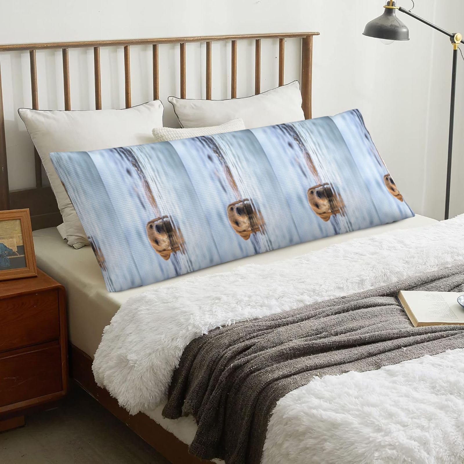 Golden Retriever Floating Dogs Pets Labrador, Body Pillow Cover with Zipper,Long Body Pillowcase 20 x 60 in