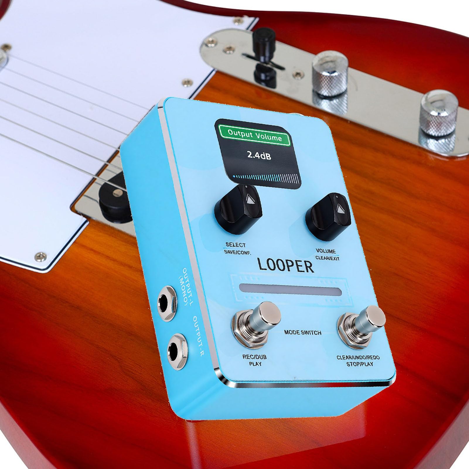 Generic Pedale Looper, Pedale Effetti per Chitarra Overdub Audio Illimitato a 44,1 KHz con 40 Slot di Memoria e Display LED per Performance Dal Vivo e Scrittura di Canzoni