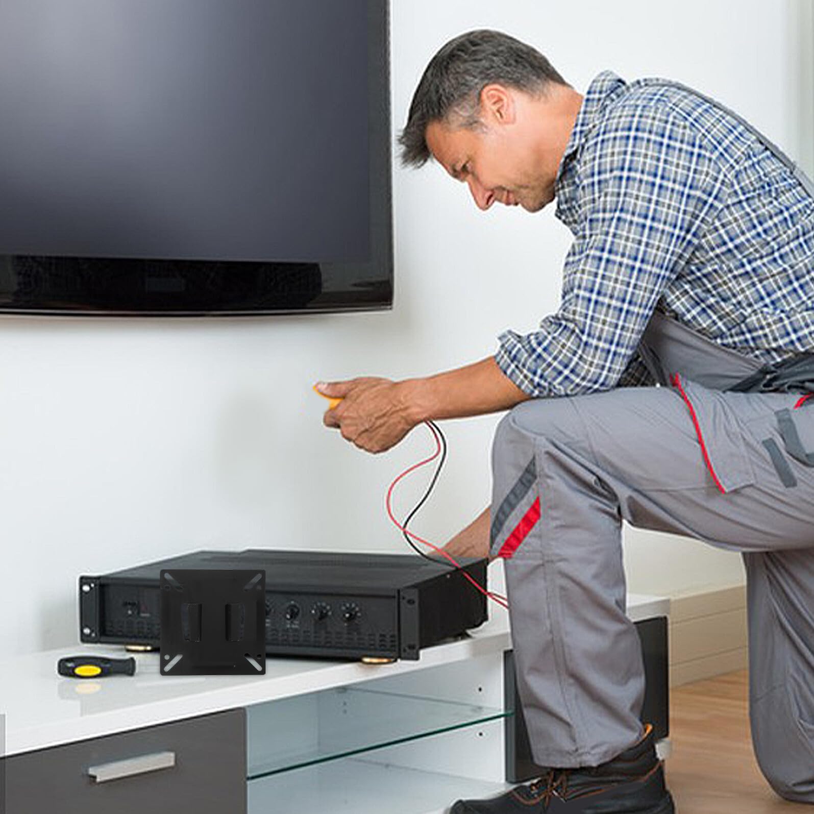 Mikinona 8 pezzi Staffa da Parete per Monitor Supporto in Ferro per Tv LCD e Cornici Digitali Rotazione Multidirezionale per Casa e Ufficio