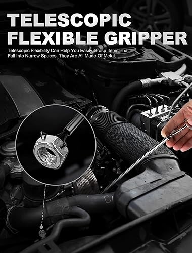 Miniatura 4 de Herramienta de recogida magnética telescópica de 25 libras, barra magnética extensible de 30.7 pulgadas, bolígrafo magnético portátil con clip de