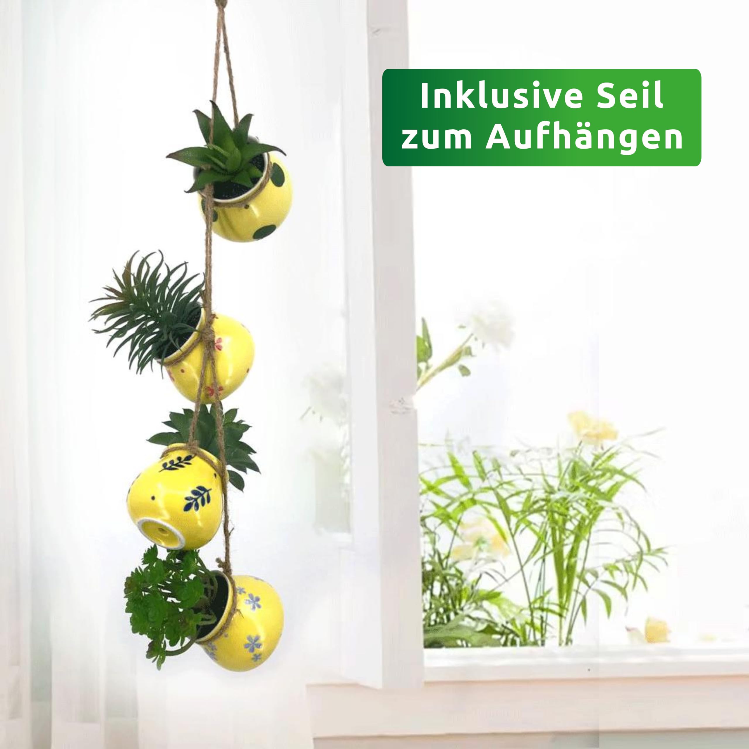 PASCH Kunstpflanzen Set 6-tlg. | Künstliche Sukkulenten In Weißen Keramiktöpfen