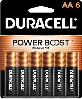 Duracell Coppertop AA Batteries with Power Boost Ingredients, 6 Count Pack Double A Battery with Long-lasting Power, Alkaline AA Battery for Household and Office Devices