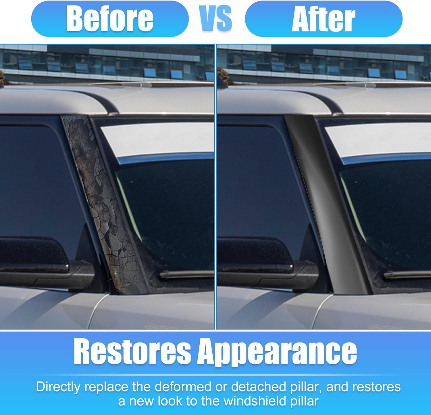 X AUTOHAUX Right Windshield A-Pillar Trim Panel for Ford Flex 2009-2019 Front Passenger Outer Side Replaces BA8Z-7403136-AA Front Windshield Outer Pillar Trim A Pillar