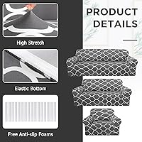 Vista 3 de Peryiter Juego de 3 fundas para sofá para sala de estar, fundas para muebles de sofá y sillones, funda para sillón con brazos, protector de muebles
