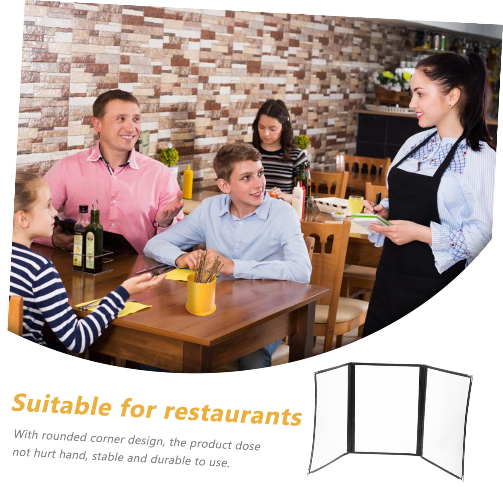 iplusmile 15piezas Carpeta De Menú Transparente De Pvc Funda De Menú Elegante y Resistente Para Restaurantes Diseño Esquinas Redondeadas Alta Capacidad y Fácil De Limpiar