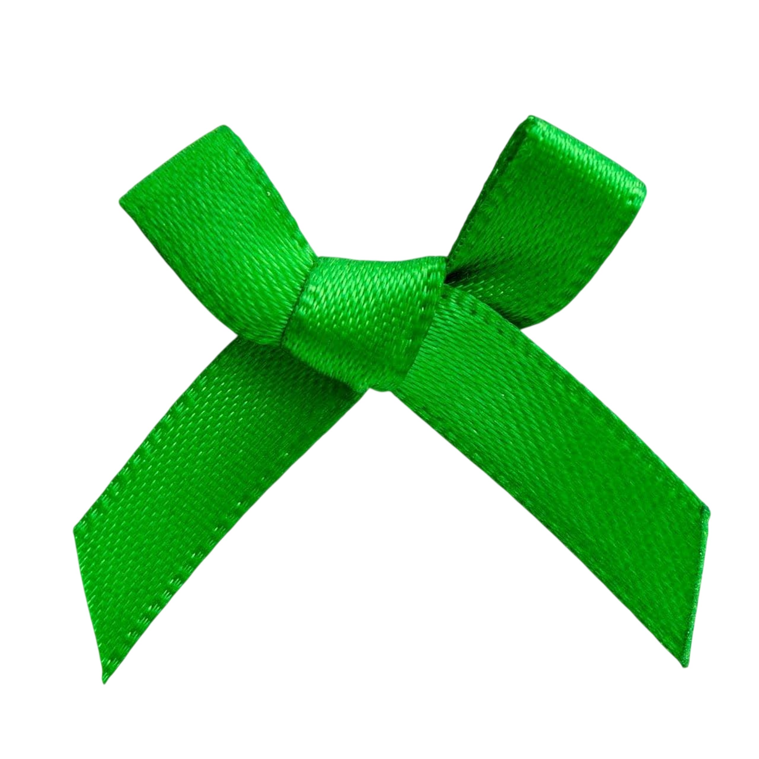 Italian Options Mini Satin Ribbon Bows, Small Bow Decorations for Crafts, Gifts, Hampers, Hair Bow, Wedding Stationery, Floristry, Christmas, Cakes, Crafting, Emerald, 100 Pack, 3 cm
