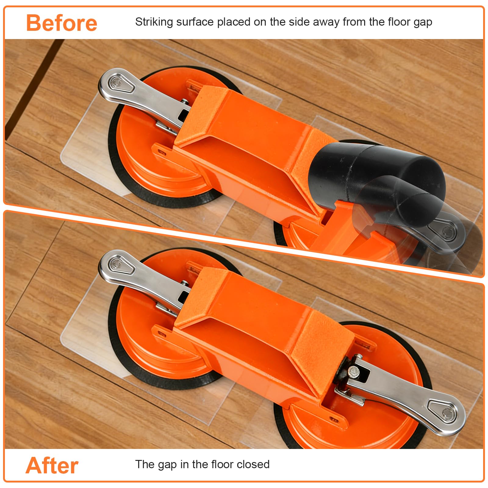 Vexnaro Saugheber Glasheber 2 Stück, Vakuumheber Saugnapf Griff Tragfähig 100kg mit Rutschfestem Ergonomischem Design, für Glas Fliesen Möbel Laminat Transport, Orange