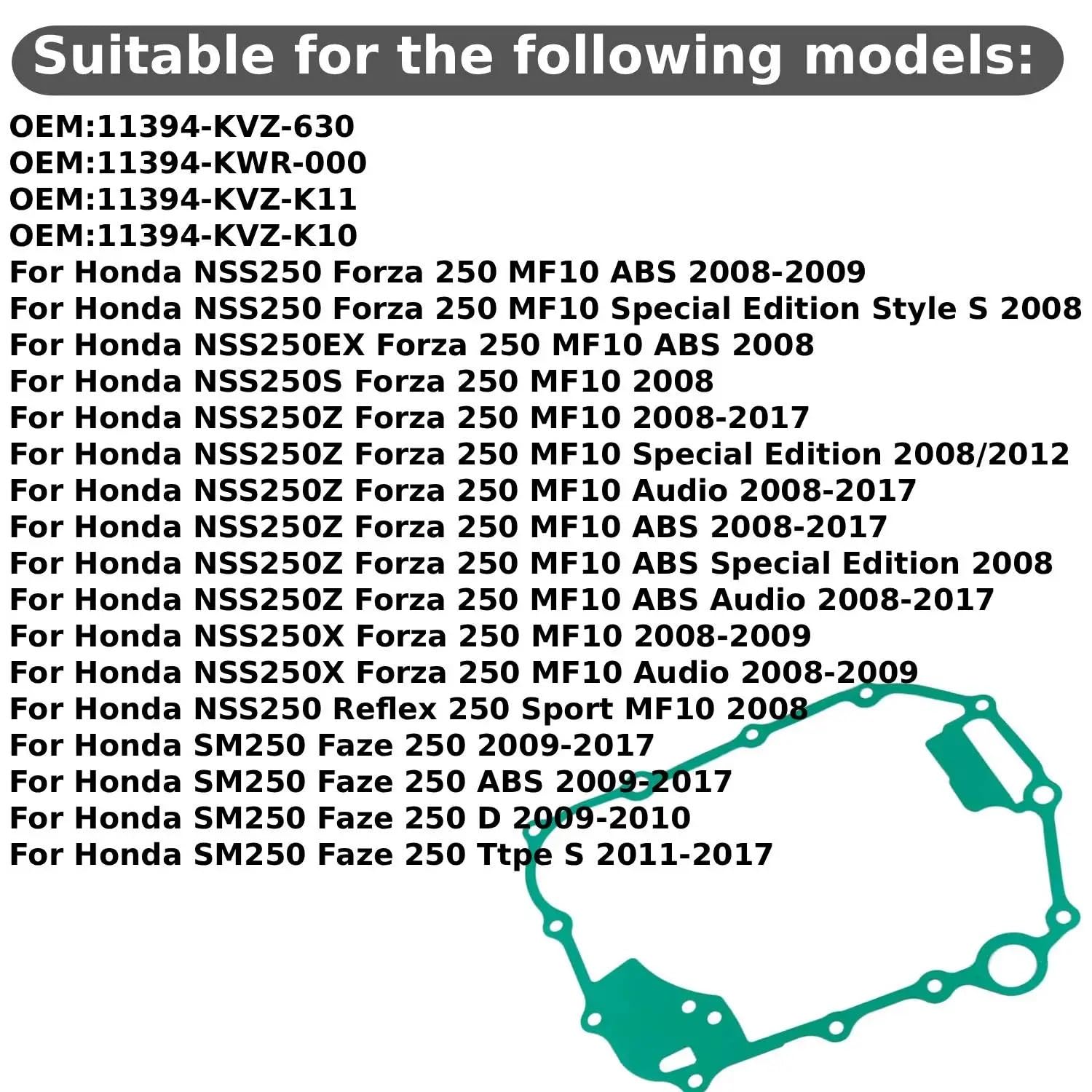 Kit revisione completo motore Adatto per NSS250 NSS250S NSS250Z Forza 250 MF10 Edizione Speciale AB Statore Generatore Carter Copertura Guarnizione Guarnizioni motore per moto