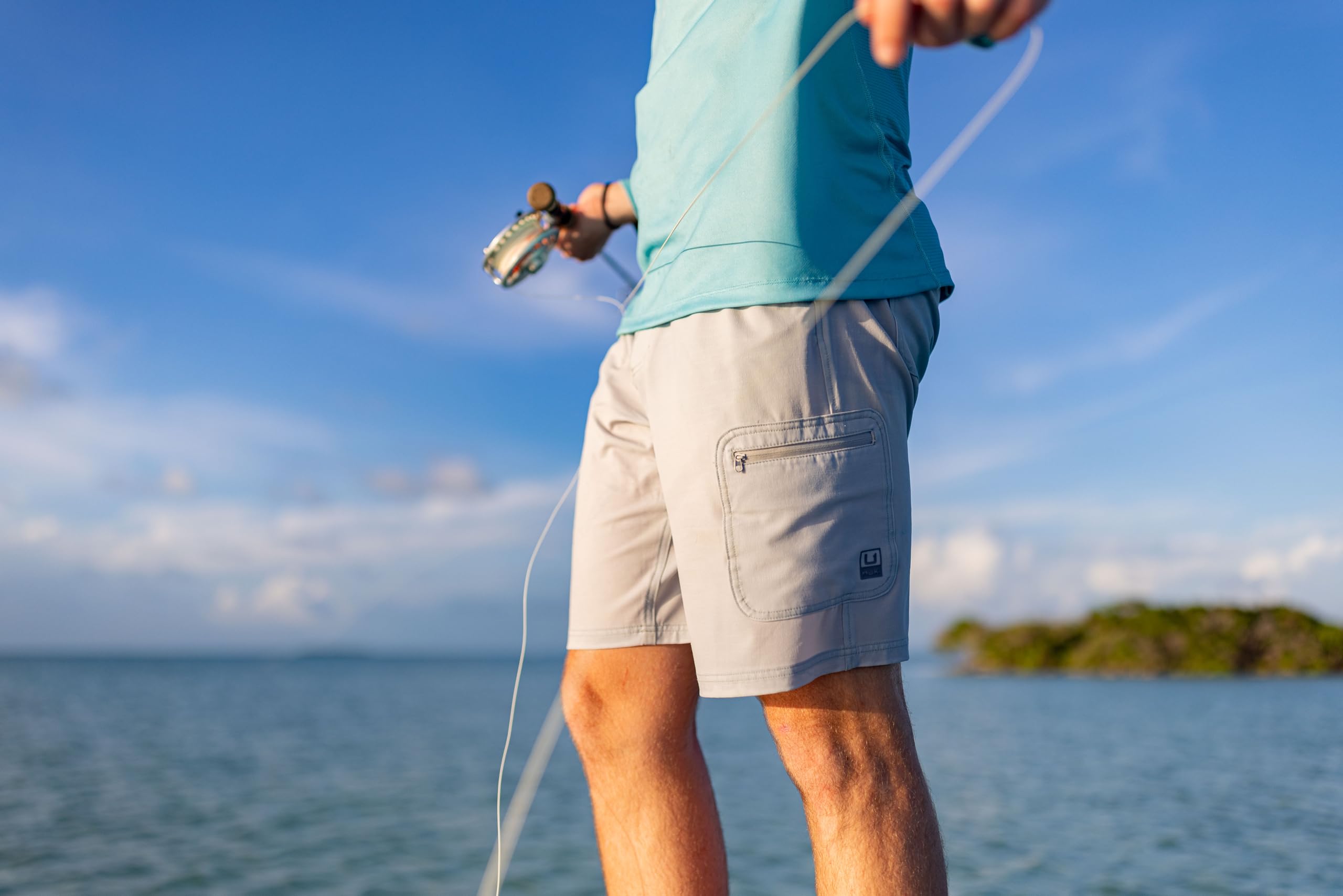 HUK Next Level Pantalones Cortos de Pesca de Secado Rápido de 10.5 Pulgadas para Hombre - Pantalones Cortos Casuales Hombre