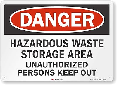 SmartSign “Danger - Hazardous Waste Storage Area, Unauthorized Persons Keep Out†Sign | 10