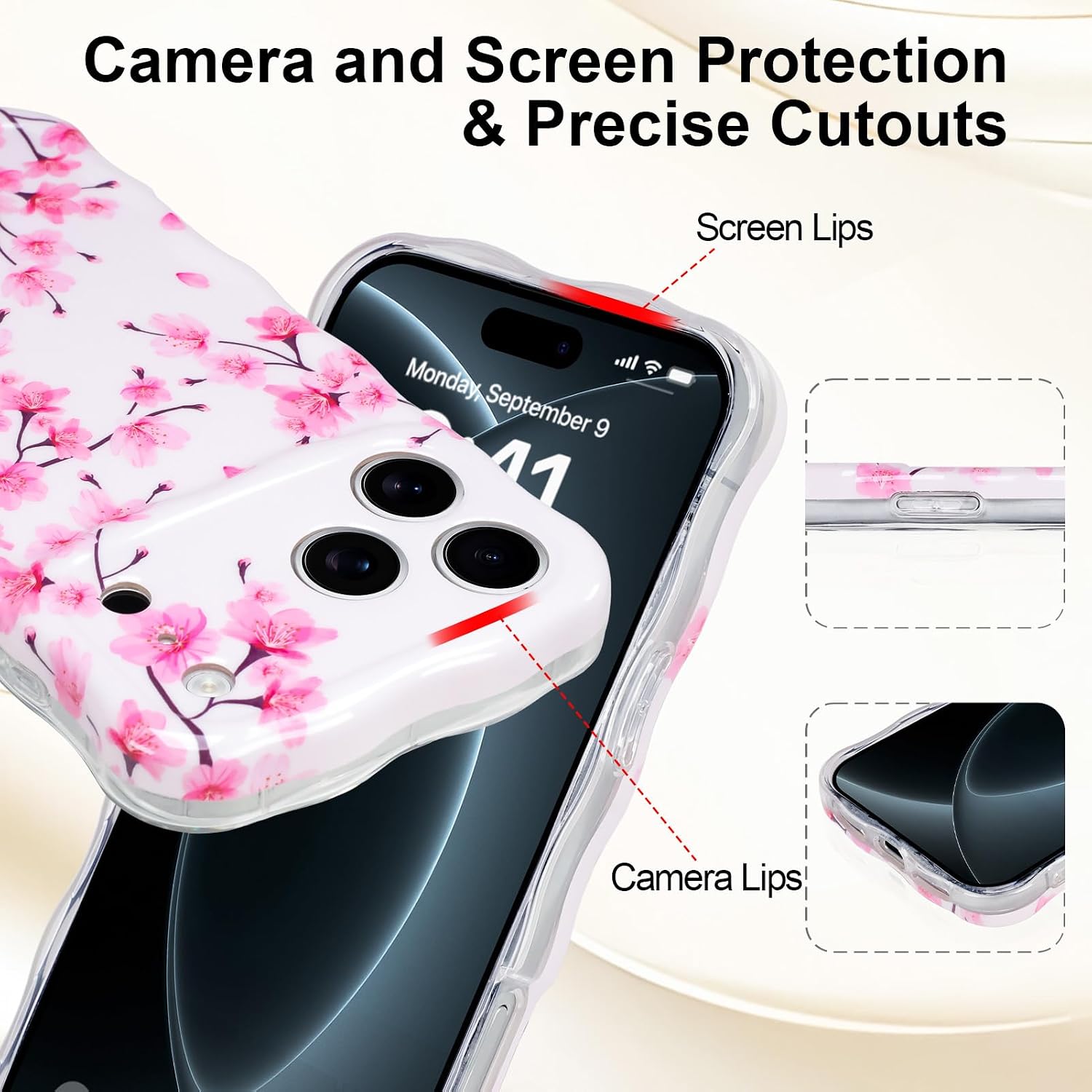 KANGHAR Flower Case for 277 Pro Cherry Blossom Floral Pink image 3