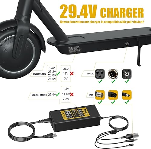 Miniatura 2 de Cargador de scooter de 24 V para scooter de movilidad, juguetes de montar y silla de ruedas  Solución universal 3 en 1 (2A)
