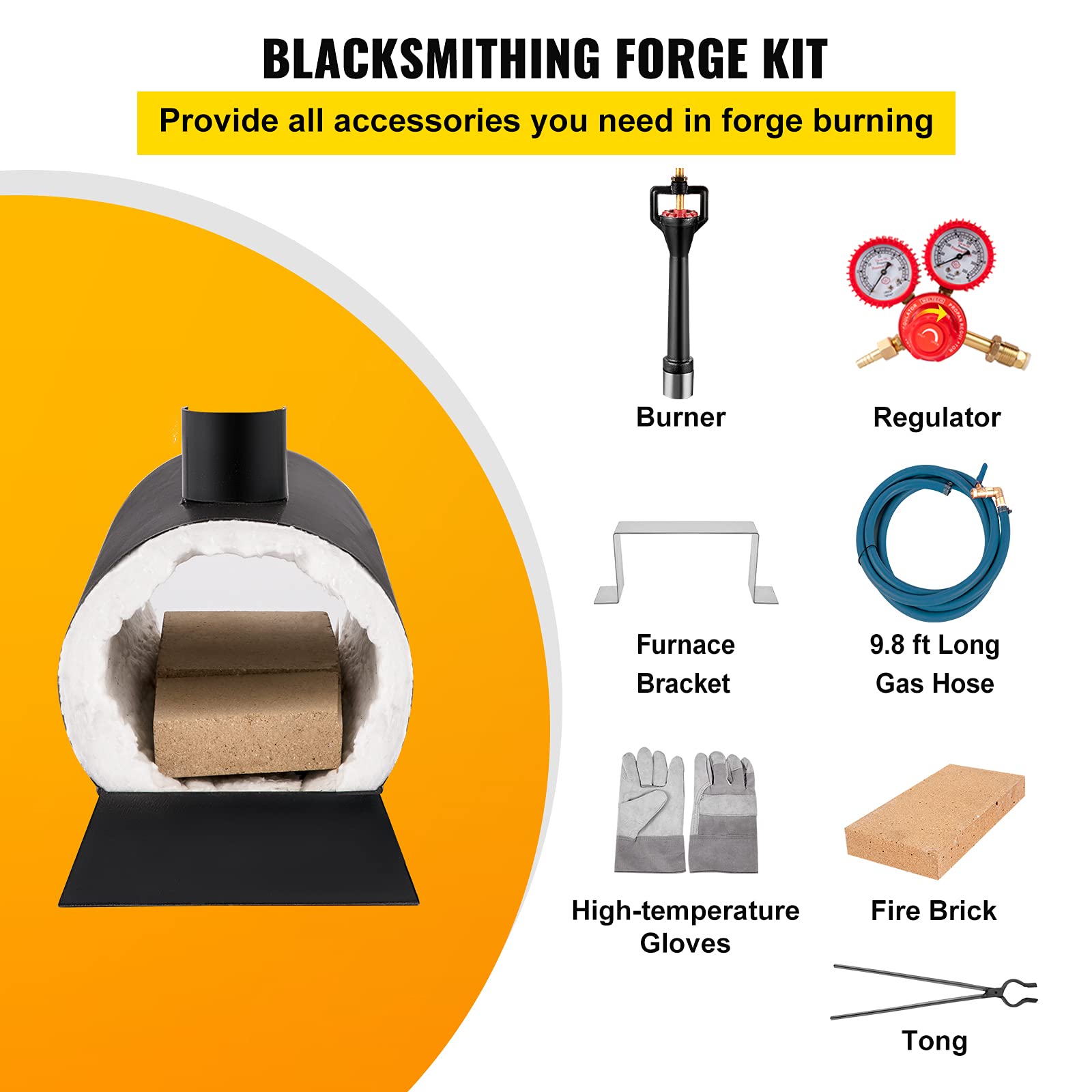 VEVOR Propane Knife Blacksmithing with Dual Burners