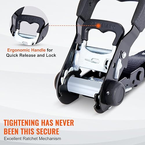 Miniatura 3 de VEVOR Correas de amarre de trinquete (4 paquetes), resistencia a la rotura de 5208 libras, juego de correas de amarre de trinquete resistentes de