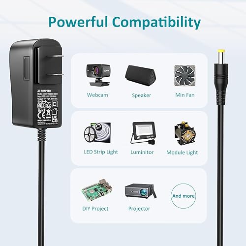 Miniatura 3 de Cargador de fuente de alimentación conmutada de 15 V, 2 A, 1 A, 15 voltios, 2 amperios, 1.5 A, adaptador universal de CA/CC, cable de alimentación