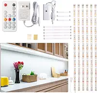 WOBANE Luz sob o balcão, iluminação LED regulável sob o gabinete, 6 peças de barras de luz de tira de LED com controle remoto para cozinha, prateleira, despensa, vitrine, mesa, armário 6000K branco, tempo, 16W 1500LM, 3 m
