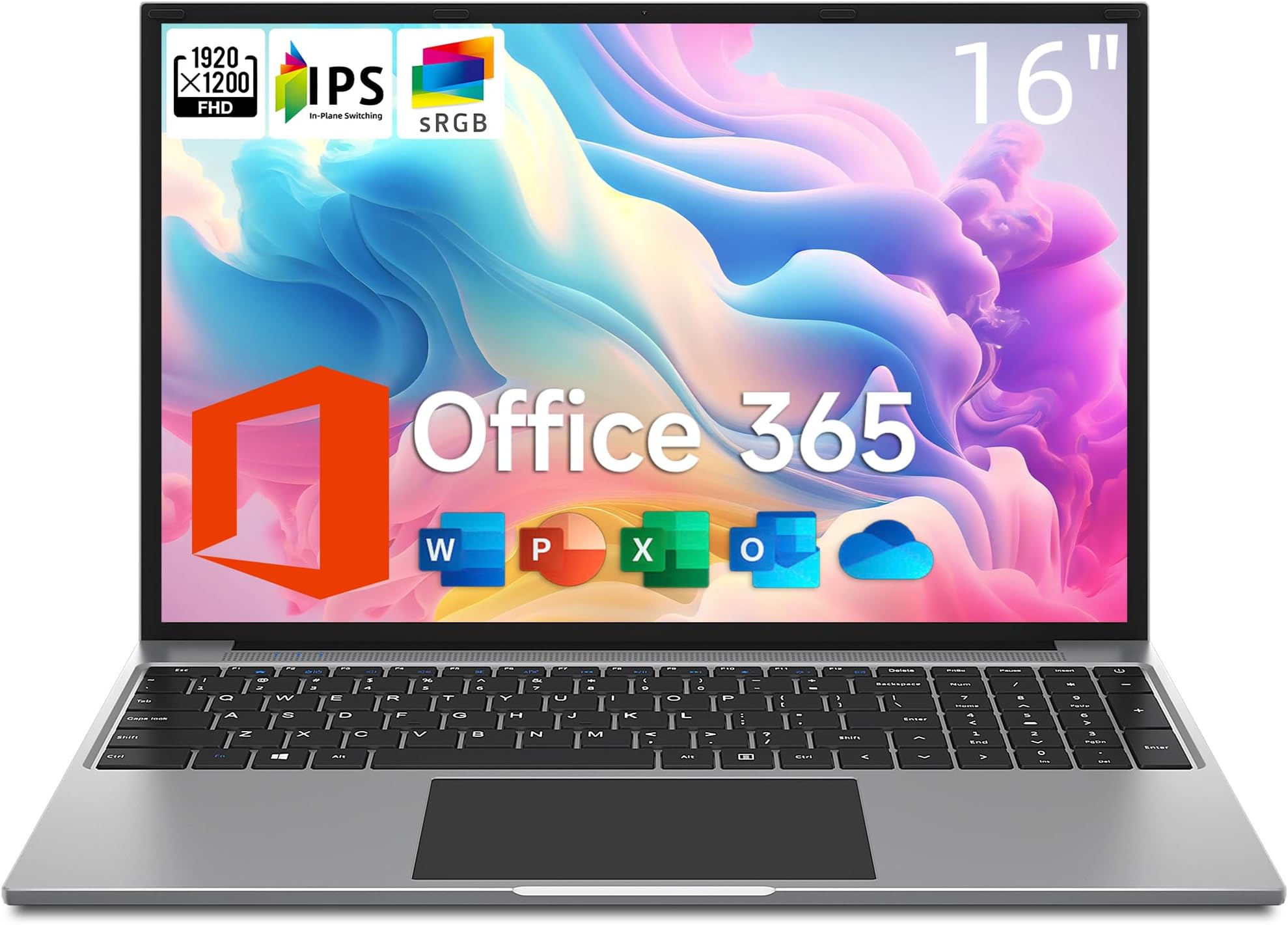jumper Laptop, 16 Inch FHD IPS 1200p Screen, 5305U Processor, 4GB RAM 128GB SSD Expandable 1TB, Office 365 1-Year Subscription, Windows 11 Computer with 2 Stereo Speakers, WiFi-5, HDMI.