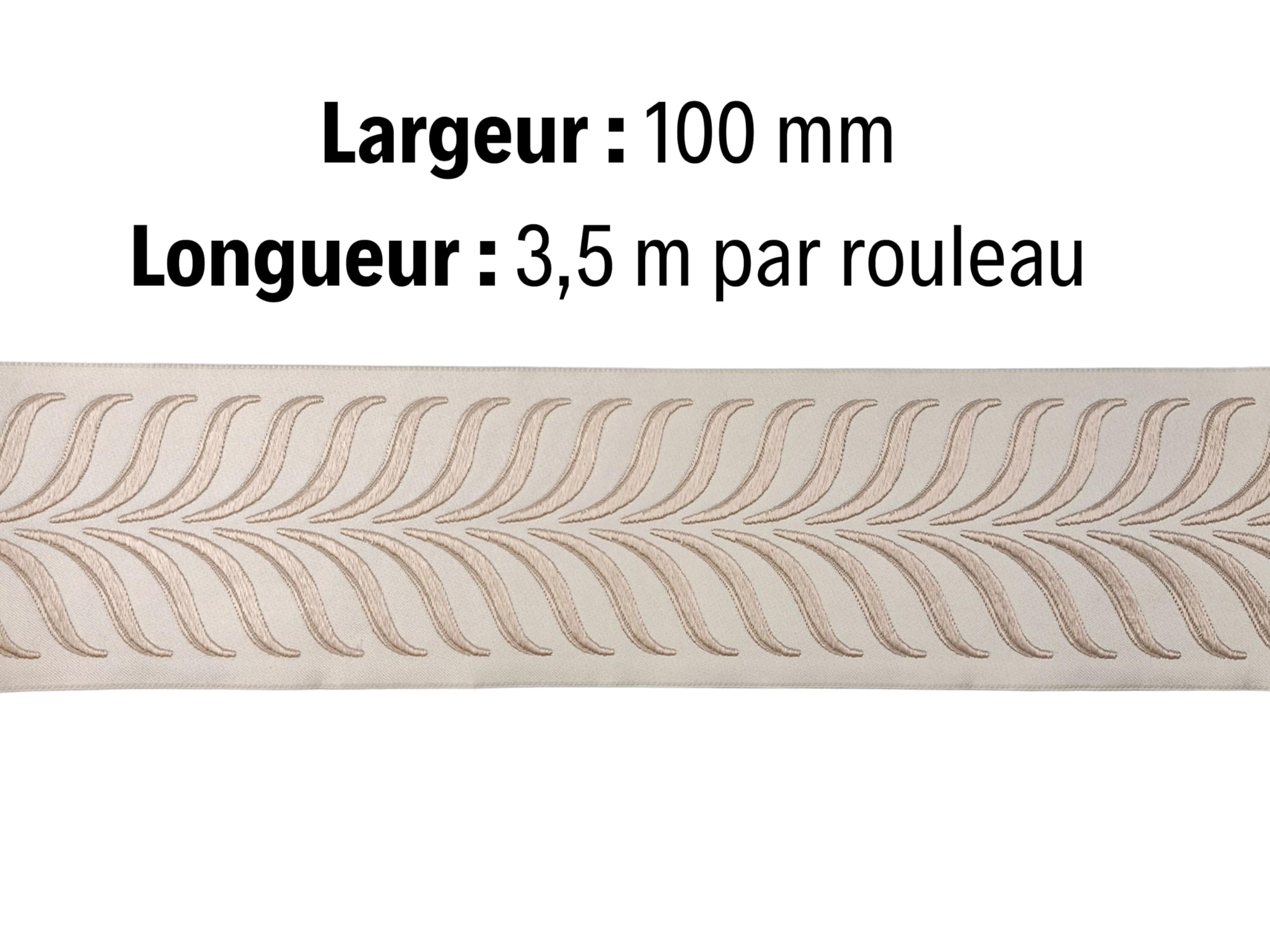 Besticktes Gardinenband, 100 mm – Bordüre für Vorhang, Motiv Botanische Blätter, für Vorhänge, Tapisserie & Nähen, 220-V1