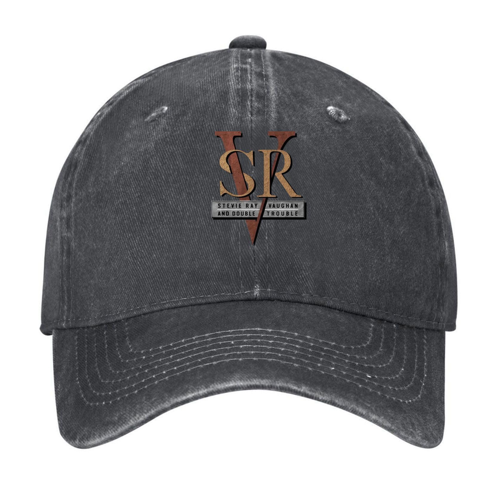 luuchrzz Stevie Ray Vaughan and Double Trouble Logo Charcoal Vintage Washed Cotton Blank Baseball Cap Adjustable Dad Hat for Men Women