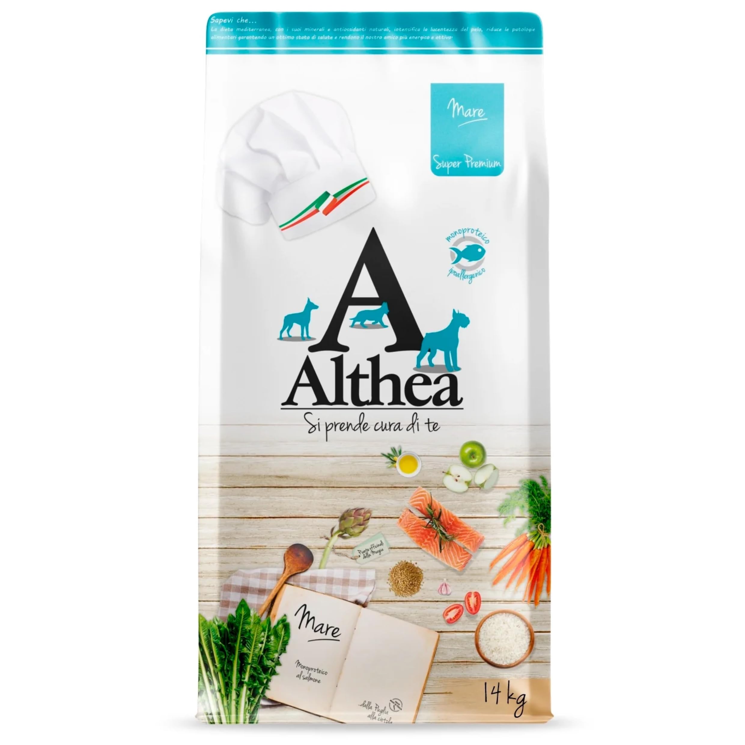 Pet's Garden Althea Mare - Crocchette per Cani di Taglia Grande Cibo Secco a Base di Pesce Ipoallergenico e Monoproteico Ideale per Cani di Tutte le Razze Sacco da 14 Kg Prodotto Made in Italy