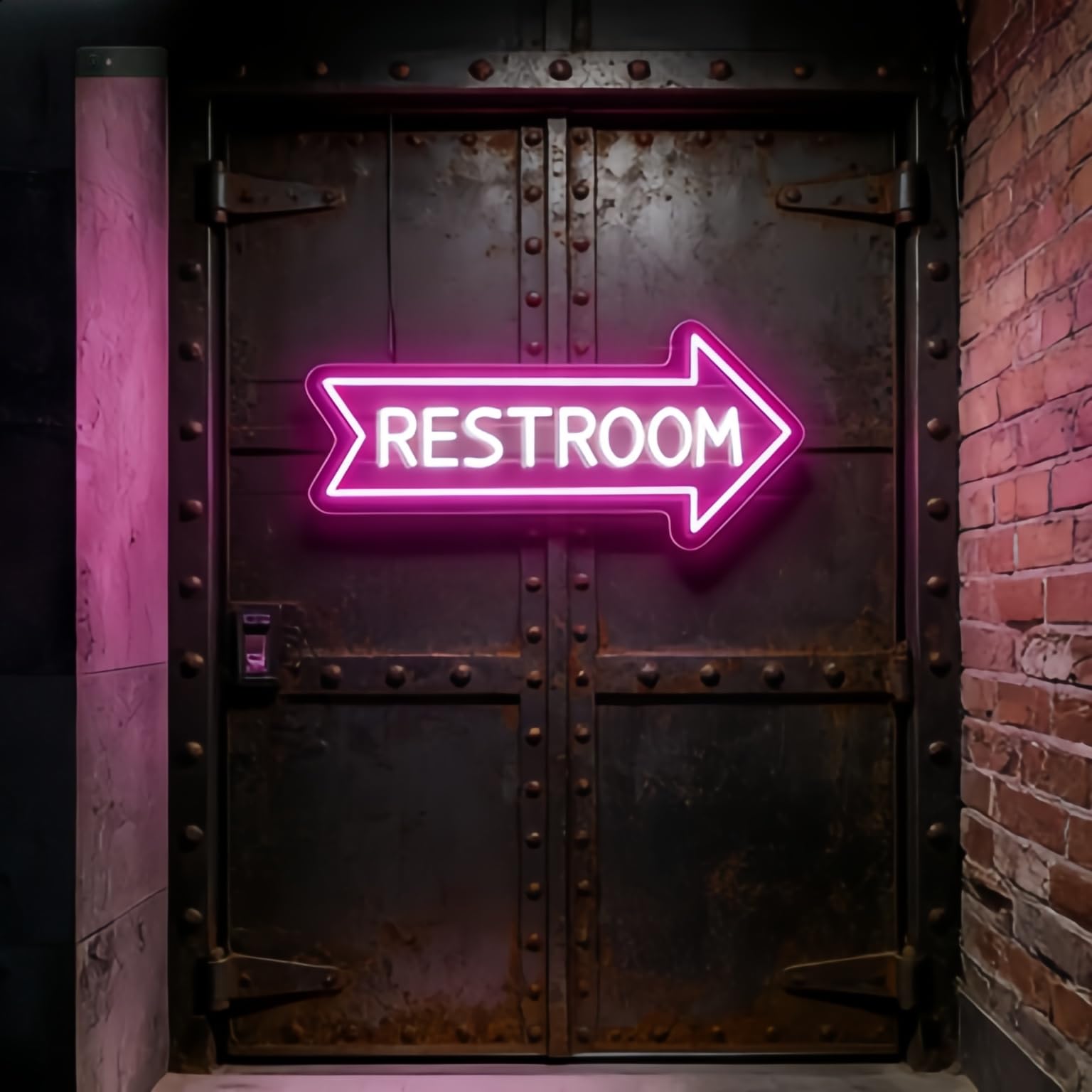 Restroom Neon Sign, Restroom Arrow Toilet Led Sign, Bathroom LED Light for Cafe, Bar, Hotel Shop Mall Supermarket, Custom Funny Toilet Direction Wall Decor Neon