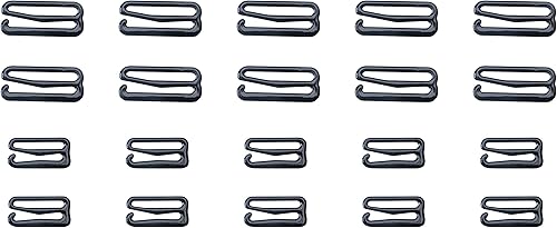 sowaka 20 ganchos de repuesto de metal negro para traje de baño, correa de ajuste para traje de baño, deslizantes, lencería, vestido de camisola,