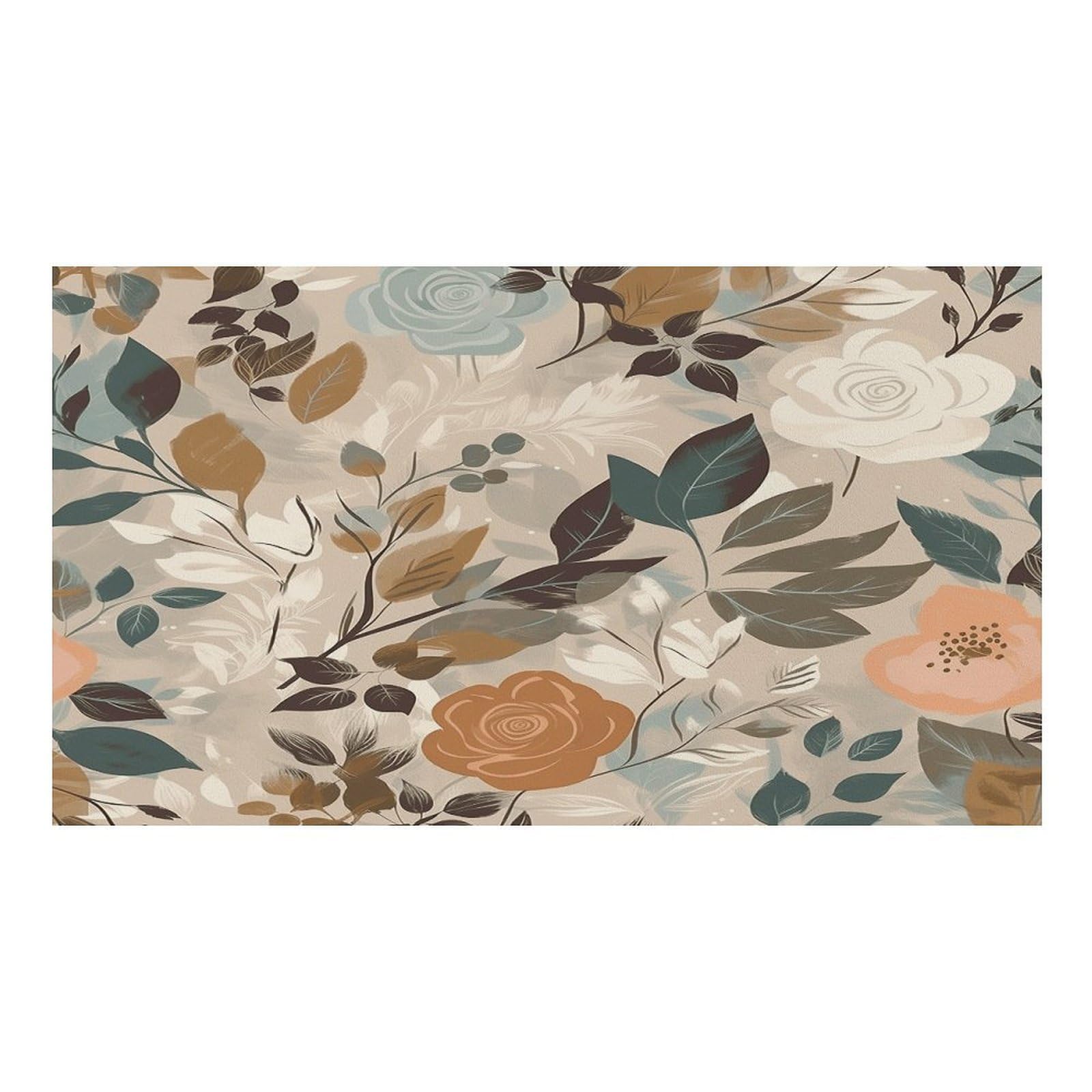 Tapis de nourriture pour chat à motif floral simple – Tapis d'alimentation antidérapant pour chien facile à nettoyer pour la nourriture et l'eau, tapis de gamelle pour chien et chat 43,2 x 76,2 cm