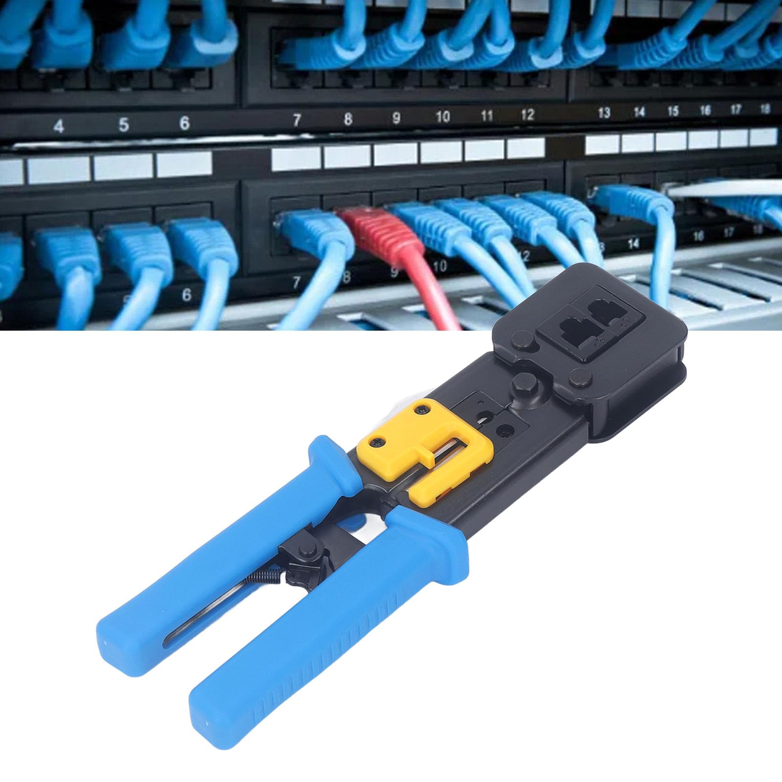 RJ45 Kit d'outils de sertisge Pasge lourd professionnel à travers Cat6 Cat5e Tools Tools Ensemble avec 50 connecteurs RJ45 Network Cable Tester Tester Fire Stripper for Ethernet