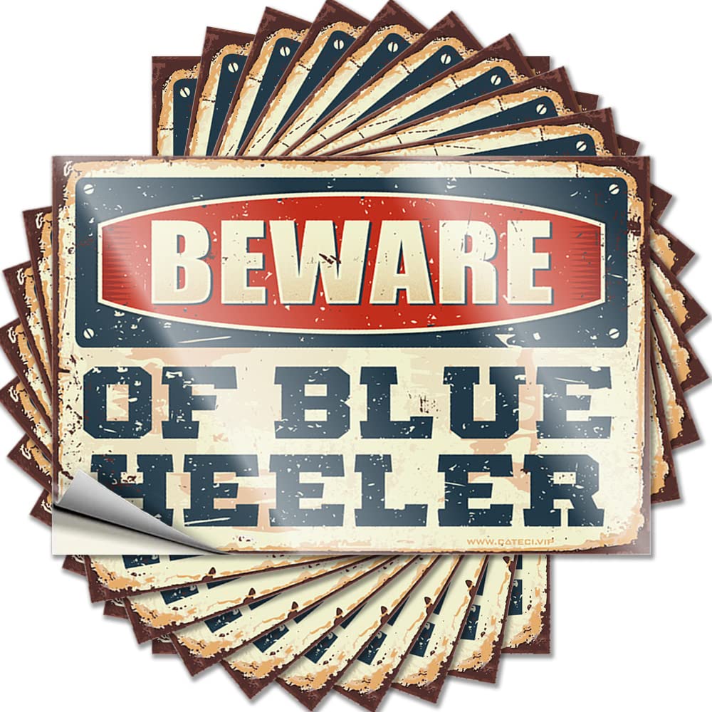 Decal Sweet Waterproof Vinyl Sticker | Beware of Blue Heeler Vintage Nice for Car DIY Projects(12X18CM)