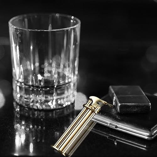 Miniatura 2 de Encendedor de cigarrillos, con llama de antorcha, de butano recargable, resistente al viento, cobre puro, butano no incluido