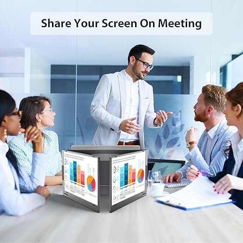 Miniatura 8 de KYY Extensor de pantalla para laptop, monitor portátil FHD 1080P USB-C de 14 pulgadas, monitor de computadora IPS, monitor dual para pantalla