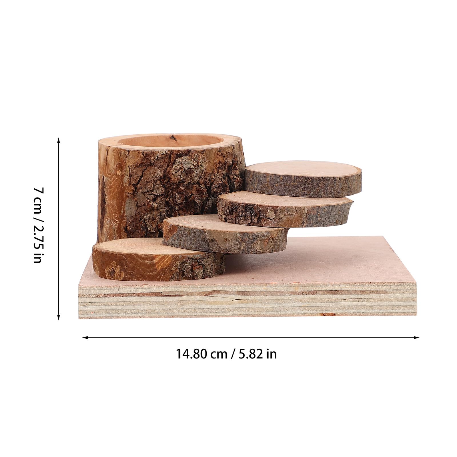 SHINEOFI Juguete de Madera Resistente y Seguro con Comedero y Escalera para Hámster Plato de Alimentación para Mascotas Pequeñas para Juegos y Trepadas