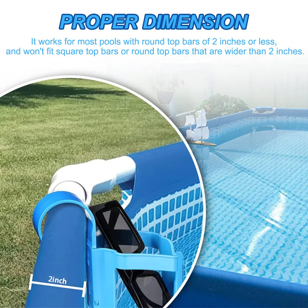 4 Piezas Portavasos de Piscina, Portavasos Colgantes para Piscina, Soporte para Bebidas Piscinas, Portavasoss Junto a la Piscinas Desmontable, Accesorios Piscin-a Portavasoss Colgante para Verano