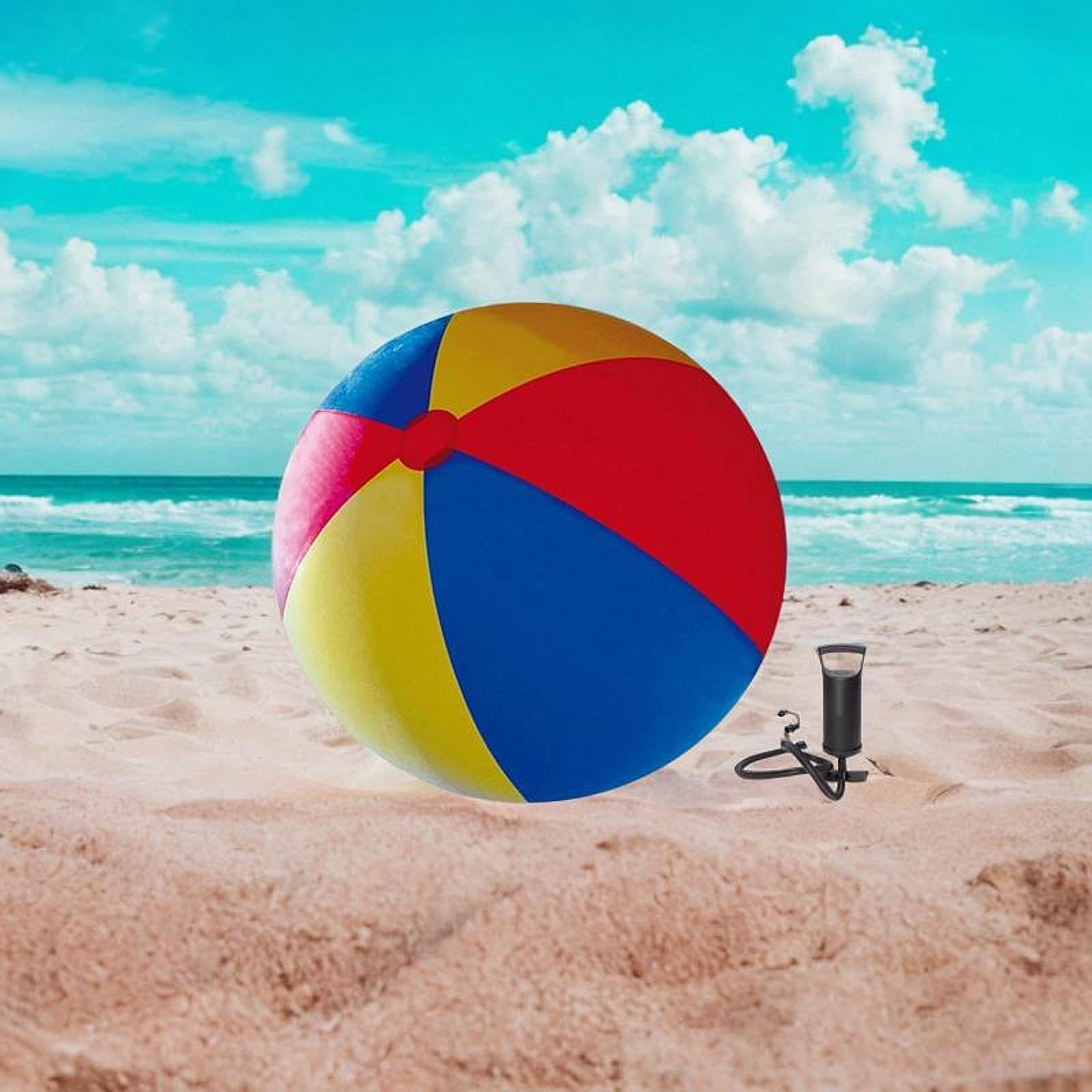 Pallone Gonfiabile da Spiaggia, Palla da Piscina, Enorme Pallone in PVC, Gioco Acquatico Interattivo Genitore-Figlio con Pompa Manuale, Diametro 150 Cm