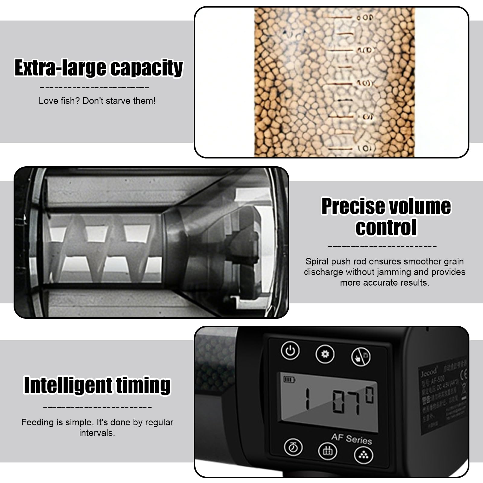 Mangiatoia automatica per acquario, 500 ml, mangiatoia automatica per pesci, mangiatoia automatica per acquario, con controller display LCD, mangiatoia per pesci e acquari
