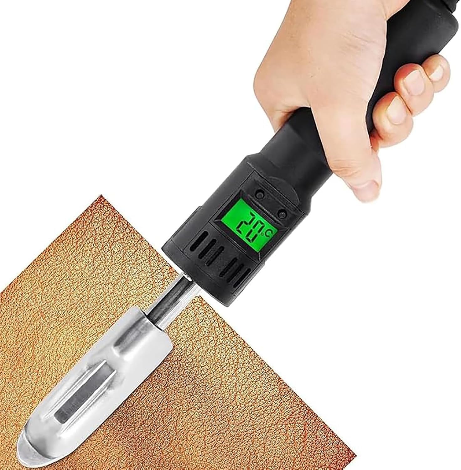 Mini plancha eléctrica con pantalla digital, prensa de calor de mano de temperatura ajustable de 50 a 300 °C para manualidades, reparación de cuero, eliminación de arrugas en zapatos y bolsas