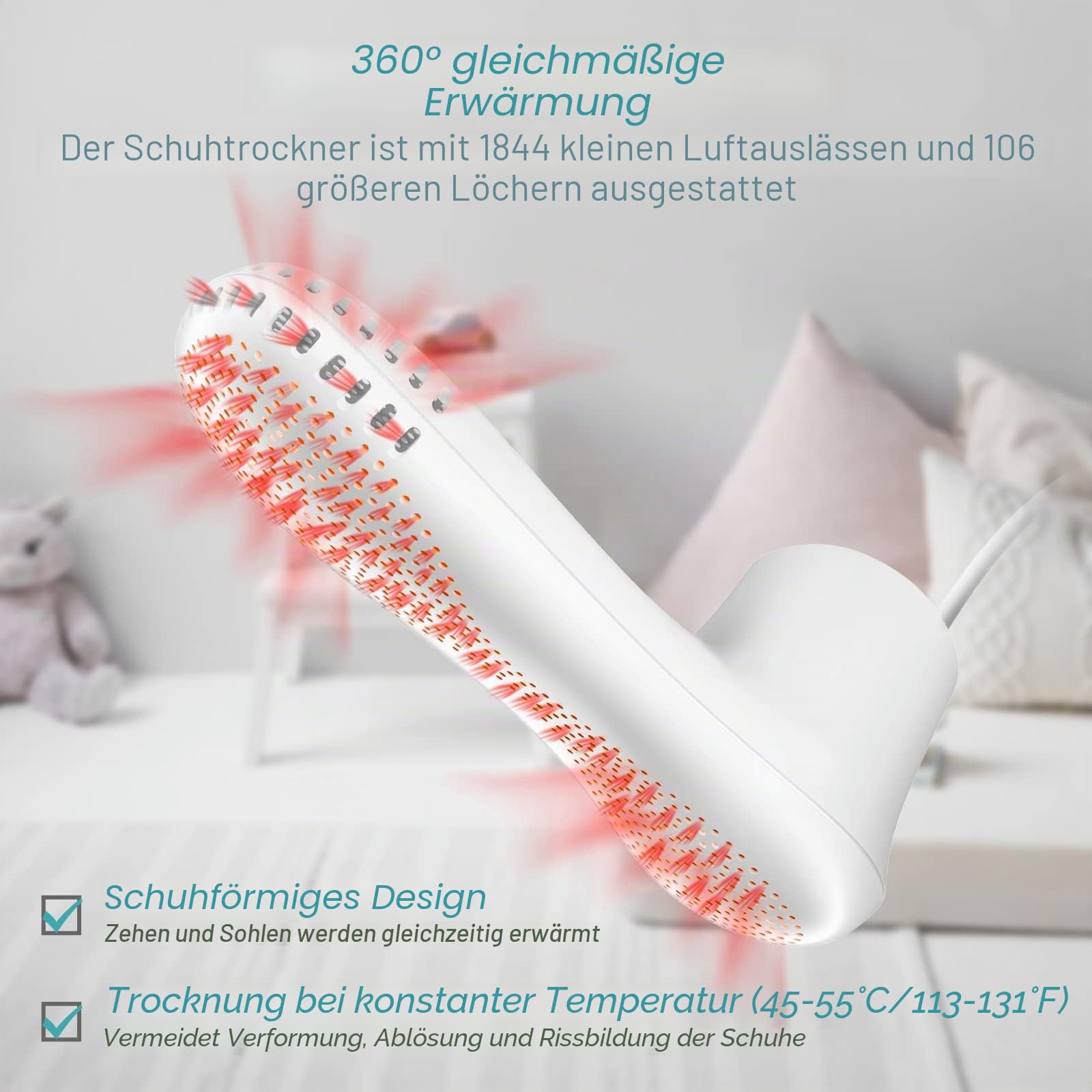Voolex Schuhtrockner Elektrischer mit Ozon, Verbesserte Desodorierung