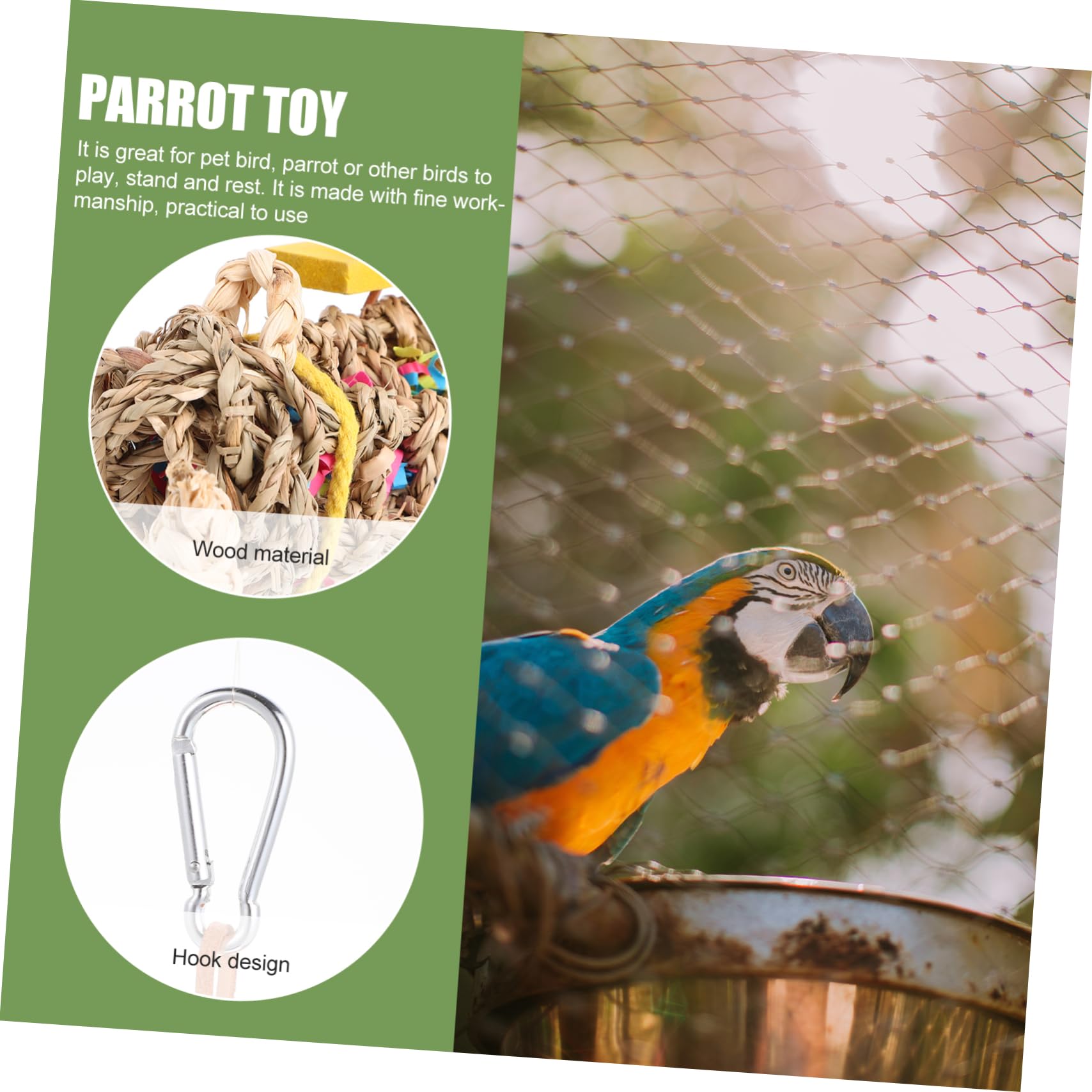 BESPORTBLE 3pièces Jouet à Mordre Suspendu pour Oiseaux Accessoire pour Perroquets Et Oiseaux Jouet Réconfortant Et pour Animaux De Compagnie