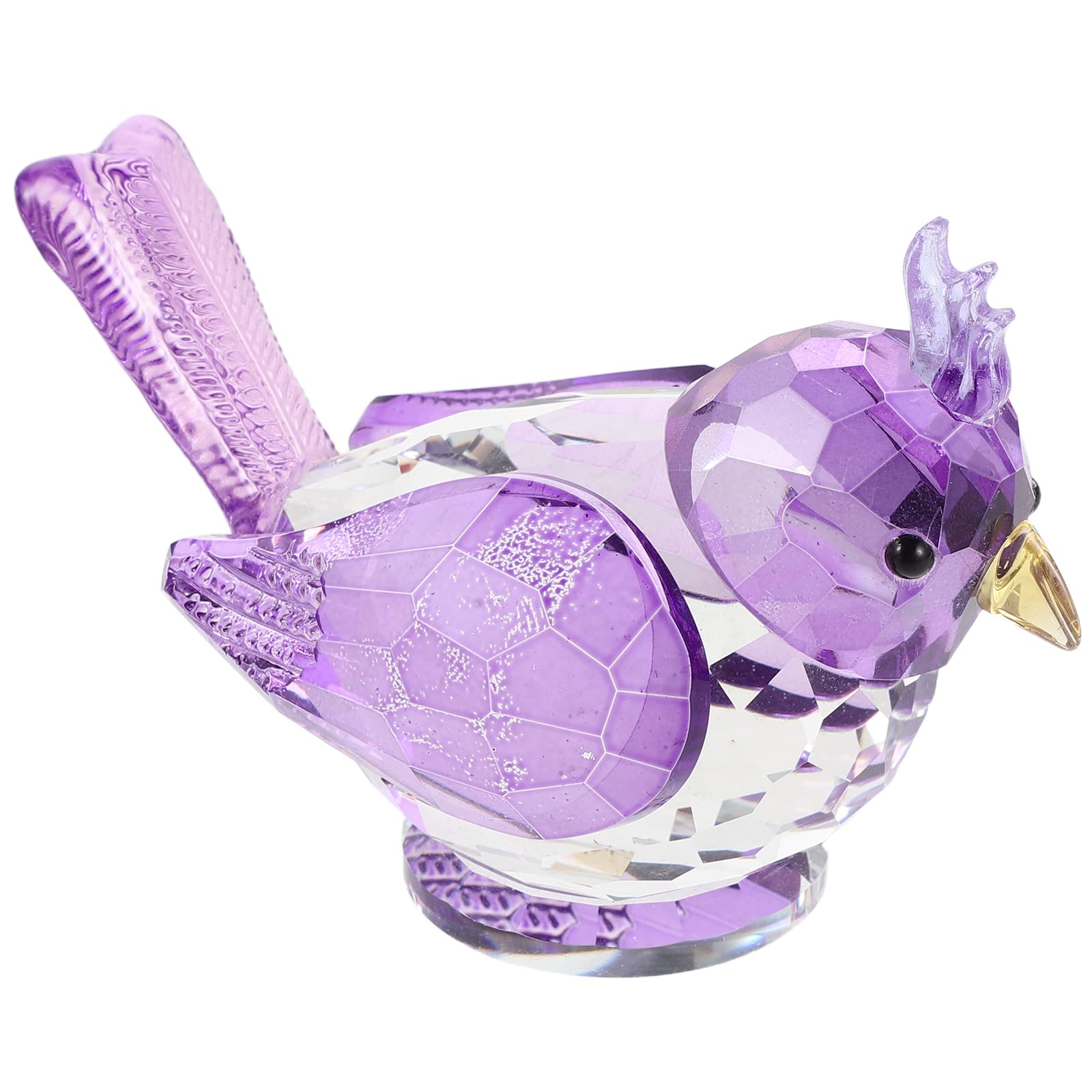 Figurine d'oiseau en cristal violet ornement miniature à offrir en cadeau