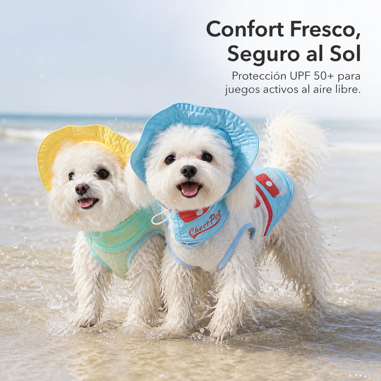 Vêtement Rafraîchissant Chien, Style 1 | Tissu respirant solaire 50+ - résistant aux éclaboussures - doublure fraîche - gilet - pour l'été - pour chiot
